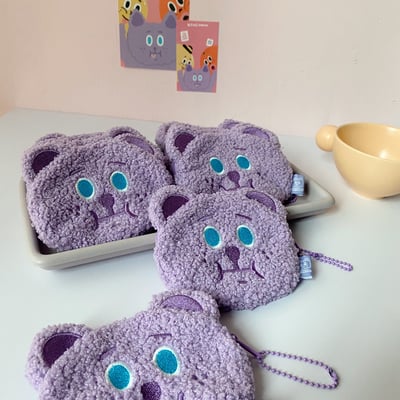 雪莉熊｜毛絨絨零錢包（紫色/粉色/黑色）2