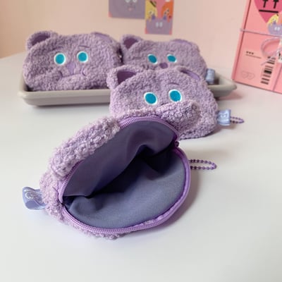 雪莉熊｜毛絨絨零錢包（紫色/粉色/黑色）6