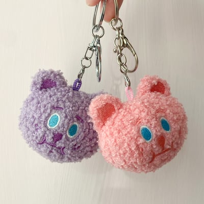 鑰匙圈｜毛絨絨雪莉熊頭（紫色/粉色/黑色）5