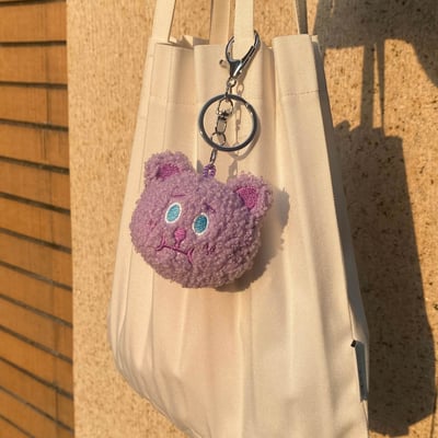 鑰匙圈｜毛絨絨雪莉熊頭（紫色/粉色/黑色）8