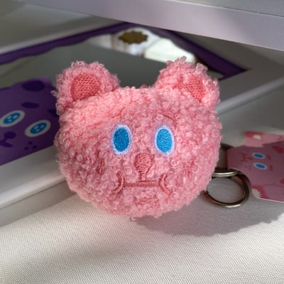 鑰匙圈｜毛絨絨雪莉熊頭（紫色/粉色/黑色）7