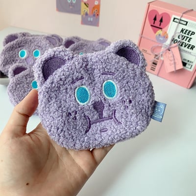 雪莉熊｜毛絨絨零錢包（紫色/粉色/黑色）4