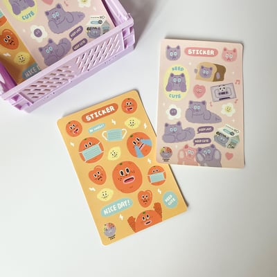 可愛日記手帳貼紙 | 雪莉熊 / 小怪橘1