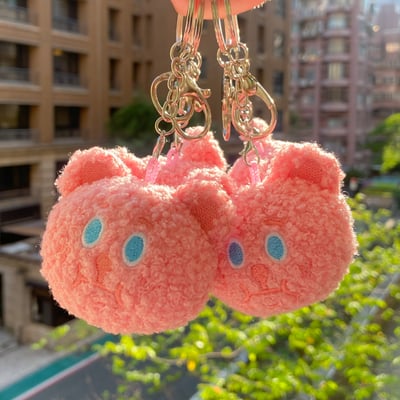 鑰匙圈｜毛絨絨雪莉熊頭（紫色/粉色/黑色）14