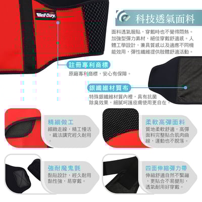 WELL-DAY 晶晏 動力式熱敷 石墨烯溫控熱敷(護腰)WD-GH3272