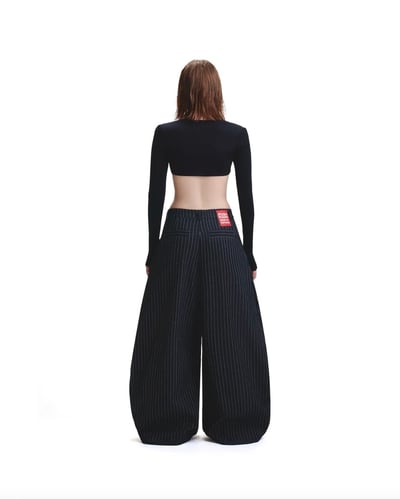 PUSH PUSH PP STRIPED PANTS 細條紋寬褲7