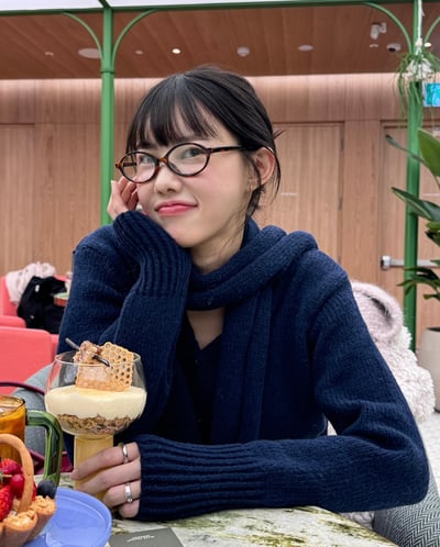 琥珀色質感在線橢圓眼鏡 1color3