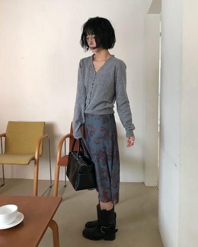 古典優雅印花裙 2colors9