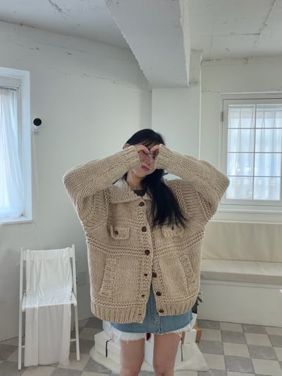 後磅粗針織外套 2colors 男女適穿10