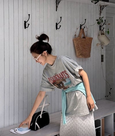 美式復古Pasadena寬鬆短T 2colors4