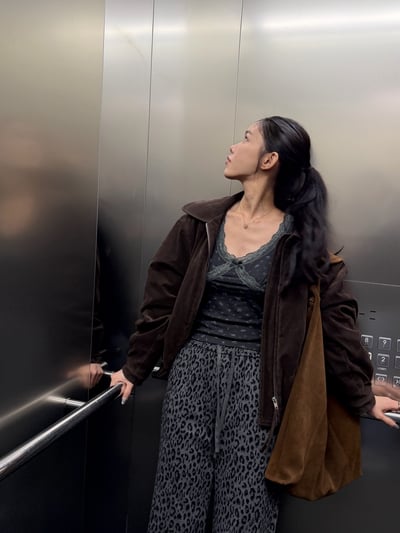 厚磅低調豹紋直筒褲 1color3