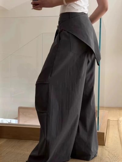 小眾裙簾落地寬褲 2colors6