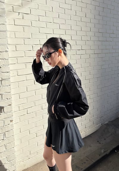 Karina同款 NIKE短版風衣外套6