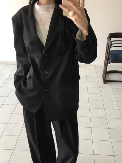 版型巨美垂墜感韓國西裝寬褲 2colors9