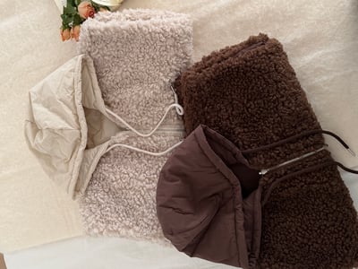 QQ毛正反兩穿連帽背心 2colors3