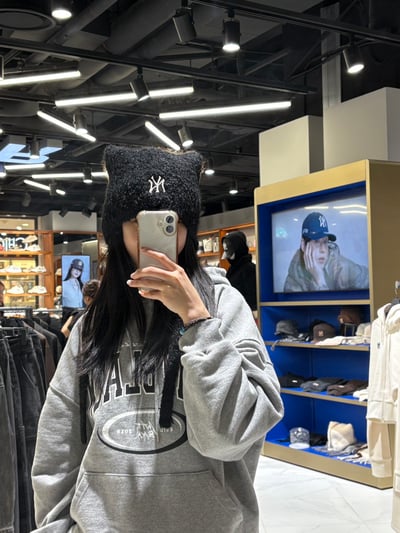 MLB x Karina 升級版貓耳朵針織毛帽3