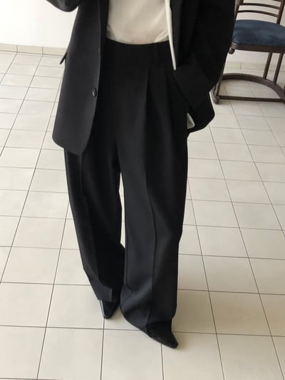 版型巨美垂墜感韓國西裝寬褲 2colors2