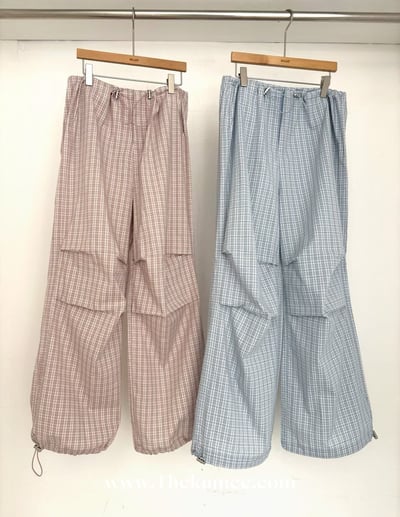 E04 晨霧格紋工裝褲 2colors5