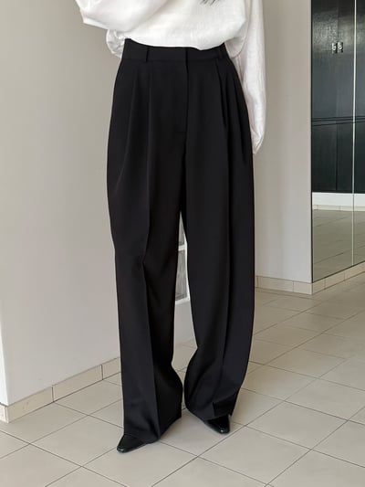 版型巨美垂墜感韓國西裝寬褲 2colors3