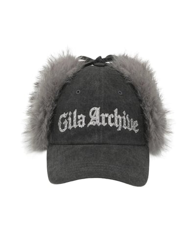 Gilaarchive FAUX FUR HOTFIX LOGO EARFLAP CAP3