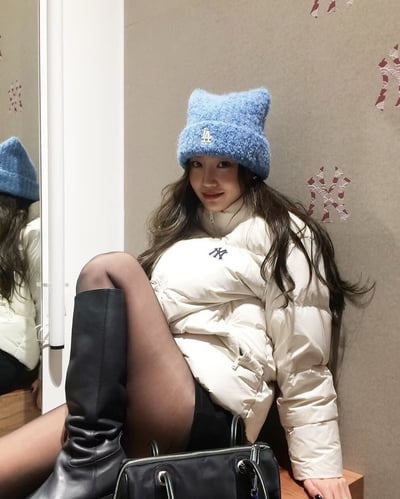 MLB x Karina 貓耳朵針織毛帽6