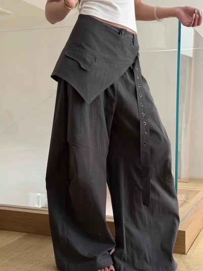 小眾裙簾落地寬褲 2colors4