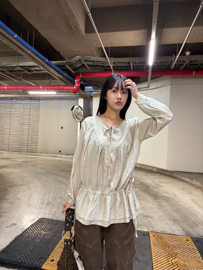 荷葉邊裙擺雪紡上衣 2colors7