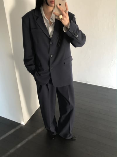 版型巨美垂墜感韓國西裝寬褲 2colors6