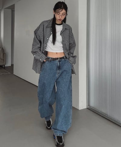 比例感滿分低腰落地寬褲 2colors7