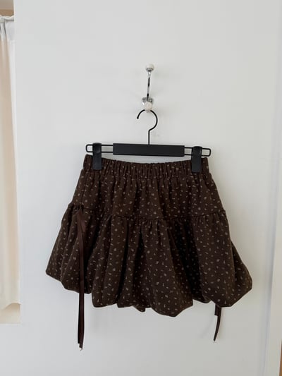 側綁帶甜美碎花短裙 2colors4