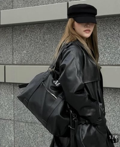 Mucent ღ Prime wrinkle leather tote bag (男女通用)8