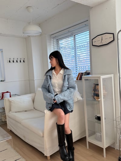 後磅粗針織外套 2colors 男女適穿4