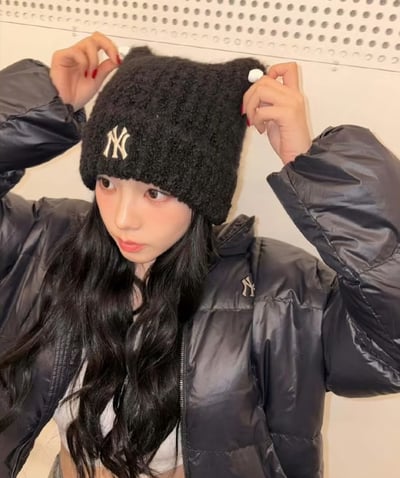 MLB x Karina 貓耳朵針織毛帽16