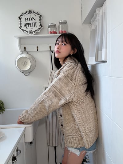 後磅粗針織外套 2colors 男女適穿15