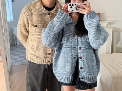 後磅粗針織外套 2colors 男女適穿6