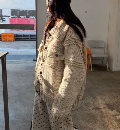 後磅粗針織外套 2colors 男女適穿1