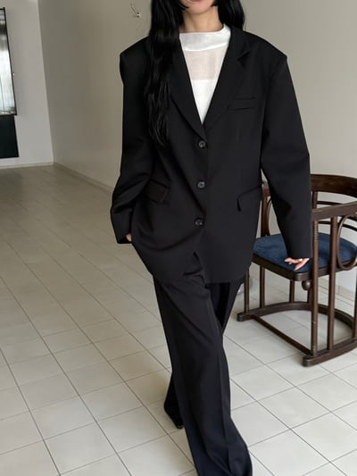 版型巨美垂墜感韓國西裝寬褲 2colors8