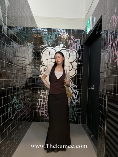 木耳滾邊兩件式撞色上衣 3colors12