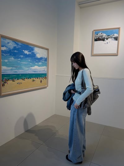 低腰側邊抓摺落地牛仔寬褲 2colors11