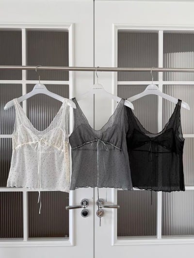 Moonlight Dot Ribbon Top 2colors3