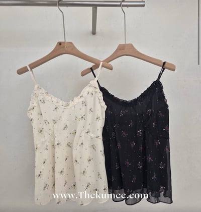 J11 清新碎花雪紡背心 2colors3