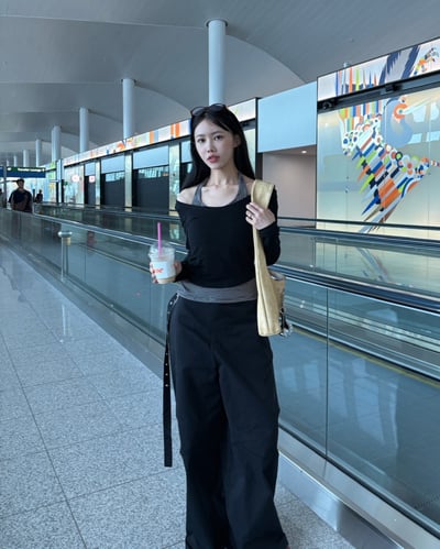 韓裡韓氣掛脖假兩件上衣 1color7