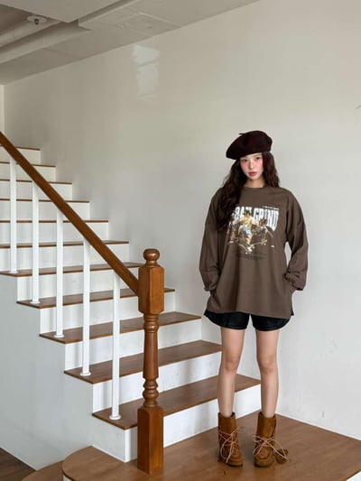 滑板男孩長袖寬Tee 3colors4