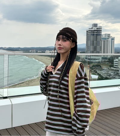 80年代復古歐美條紋上衣3