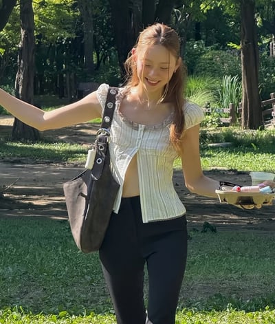 韓國小眾品牌 LETERIE⁂點點麂皮雙面包包 3colors3