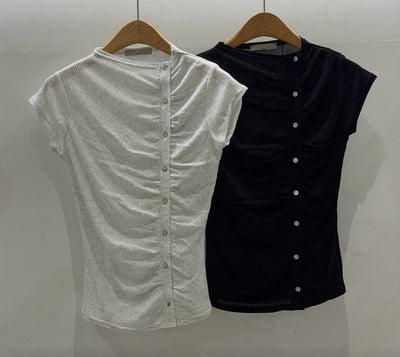 E14 Élise 法式斜襟抓皺上衣 2colors1