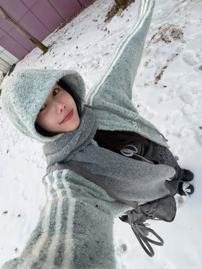 親膚針織連帽圍巾🧣3colors5