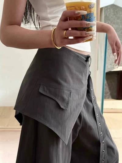 小眾裙簾落地寬褲 2colors7