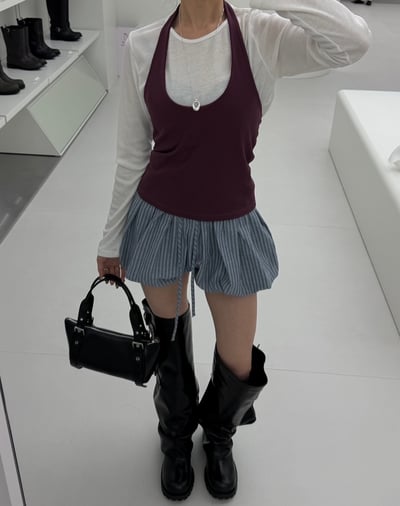 棉麻燈籠泡泡短褲 2colors3