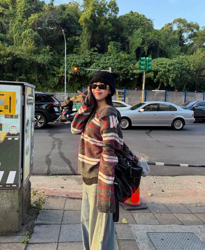 韓國經典撞色條紋針織 2colors3